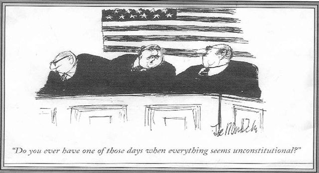 Cartoon of three Supreme Court judges sitting